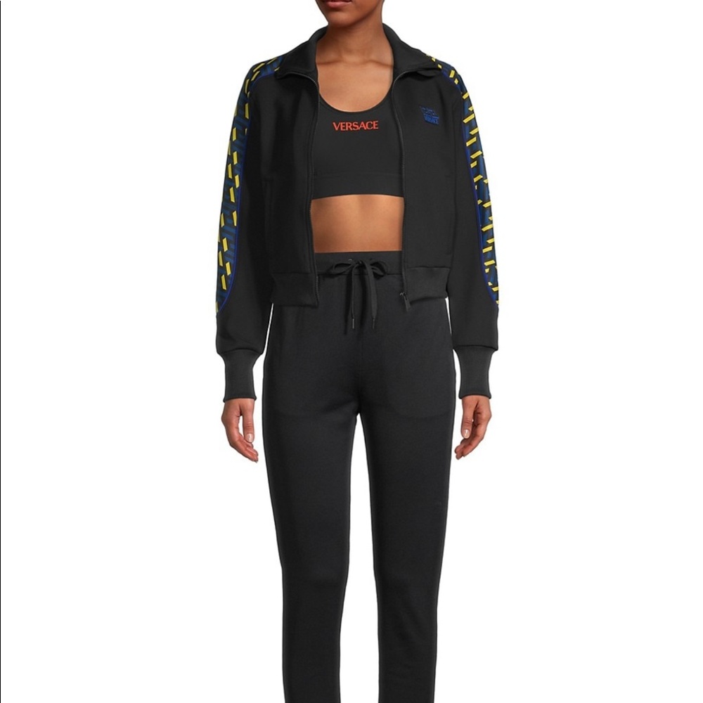 Versace La Greca Zip-Up Jacket Black Size L